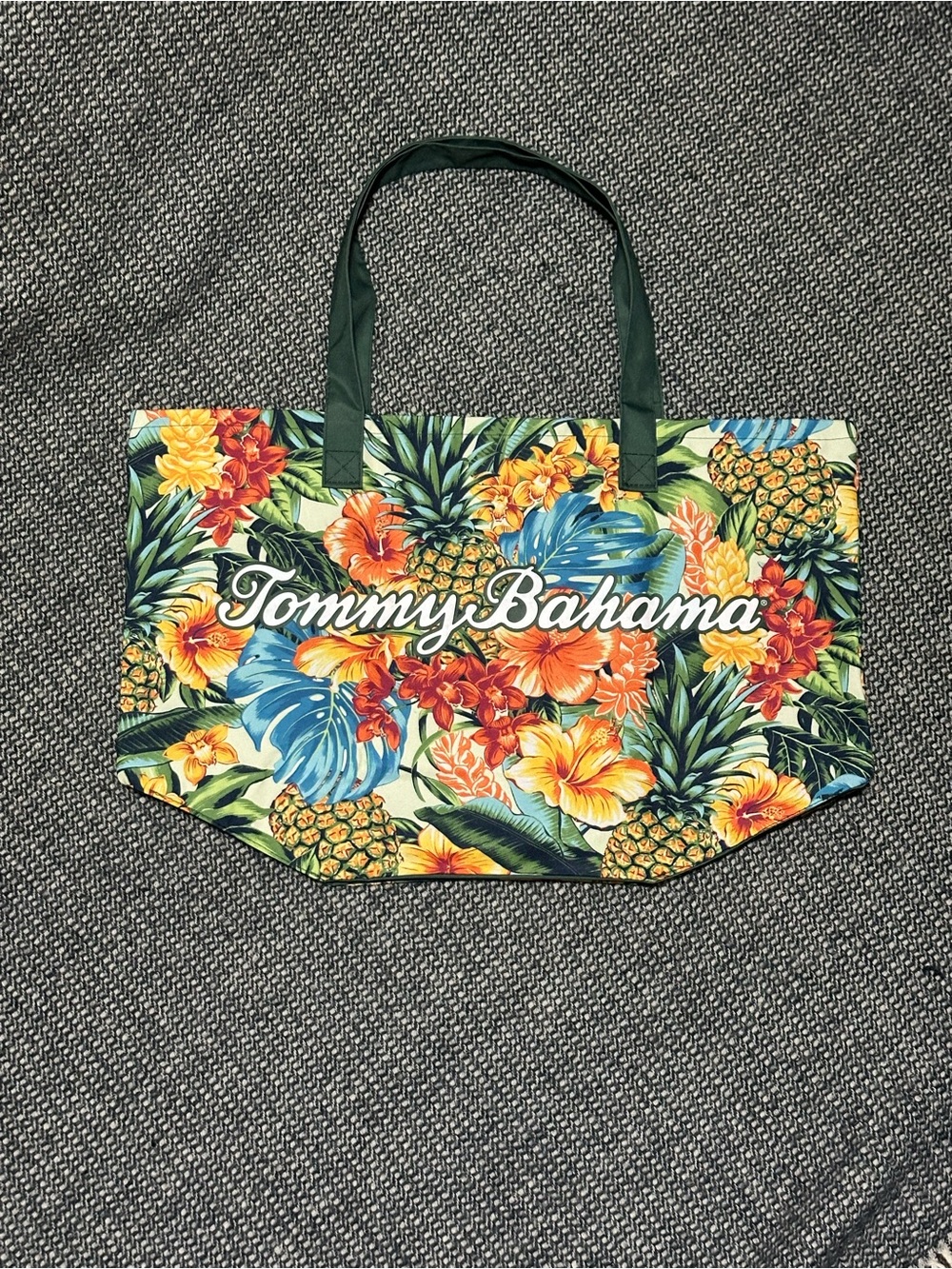 Tommy Bahama Floral Pineapple Tote in Green, Yellow, Orange, Blue